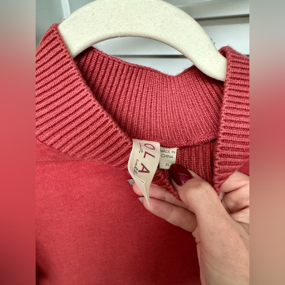 Womens Anthropologie Rust Textured Sleeve Sweater - Picture 8 of 9